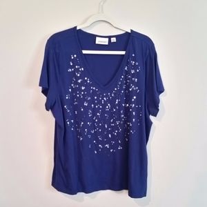 Avenue Royal Blue Tee with BLING detail 22/24